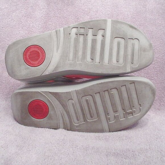 Fitflop Rola Toe Post Sandals Size 10 Leather Sparkle Disco Balls Flip Flops - Picture 12 of 12